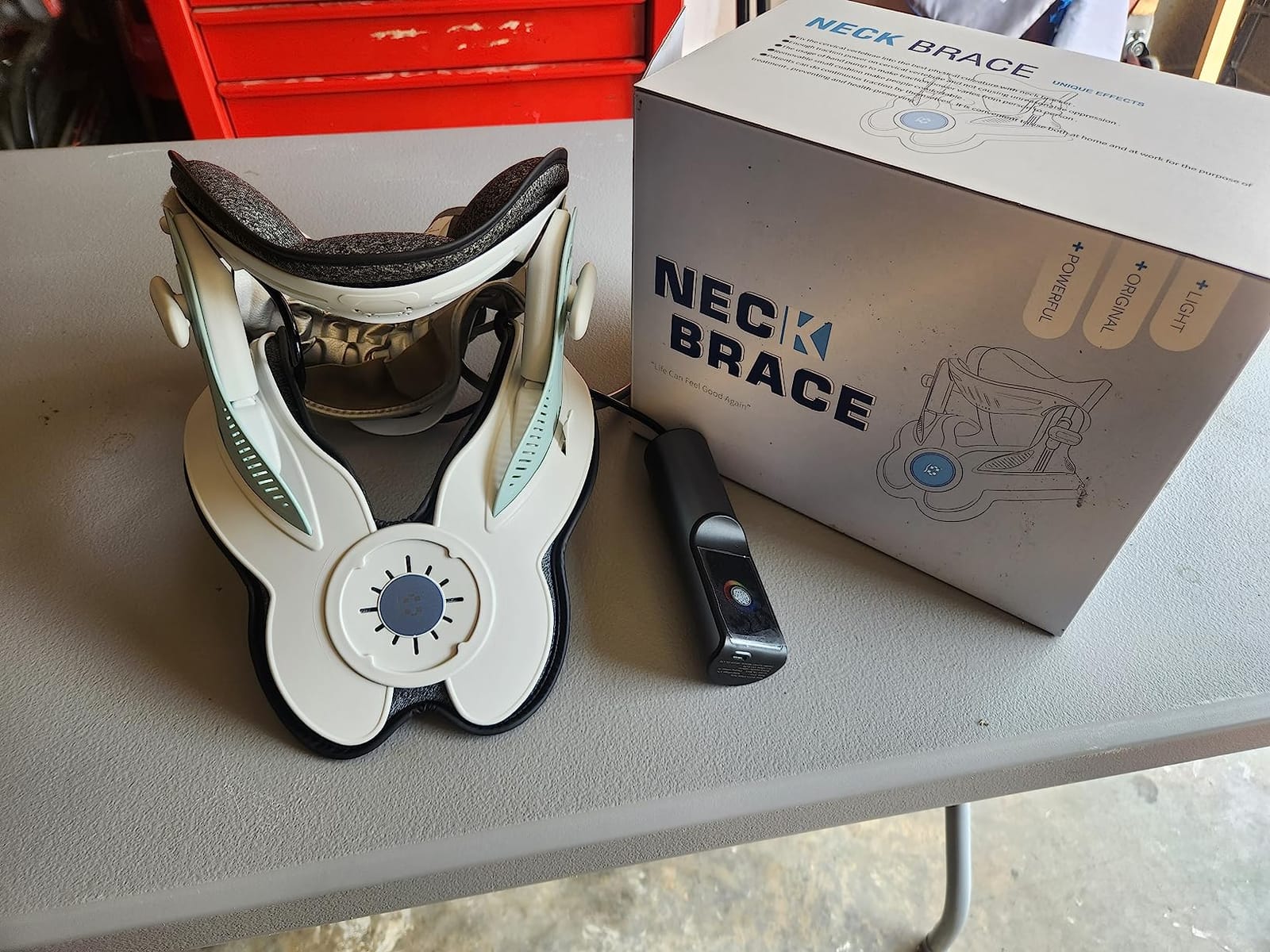 Cervical Neck Traction Device: Neck Stretcher for Cervical Pain Relief, Electric Air Pump with 3 Power Traction, Built-in 8 Airbag, Improved Stretcher for Neck Decompression and Neck Tension Relief customer photo 1