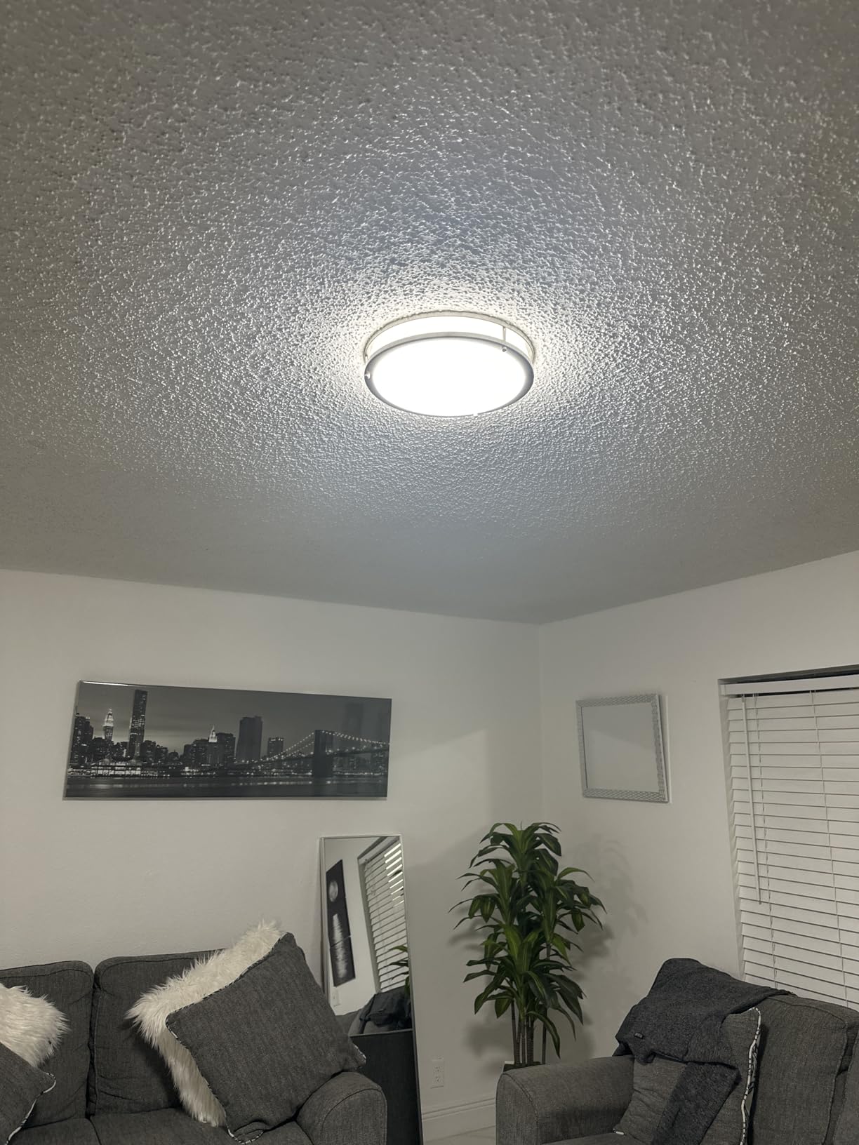 36W LED Ceiling Lights 3600lm Super Bright, Dimmable Flush Mount Light Fixtures 6500K/5000K/4000K/3000K/2700K Adjusted Modern Ceiling Lights 2PACK, 13 Inch Ceiling Lamps for Bedroom Kitchen, Nickle customer photo 1