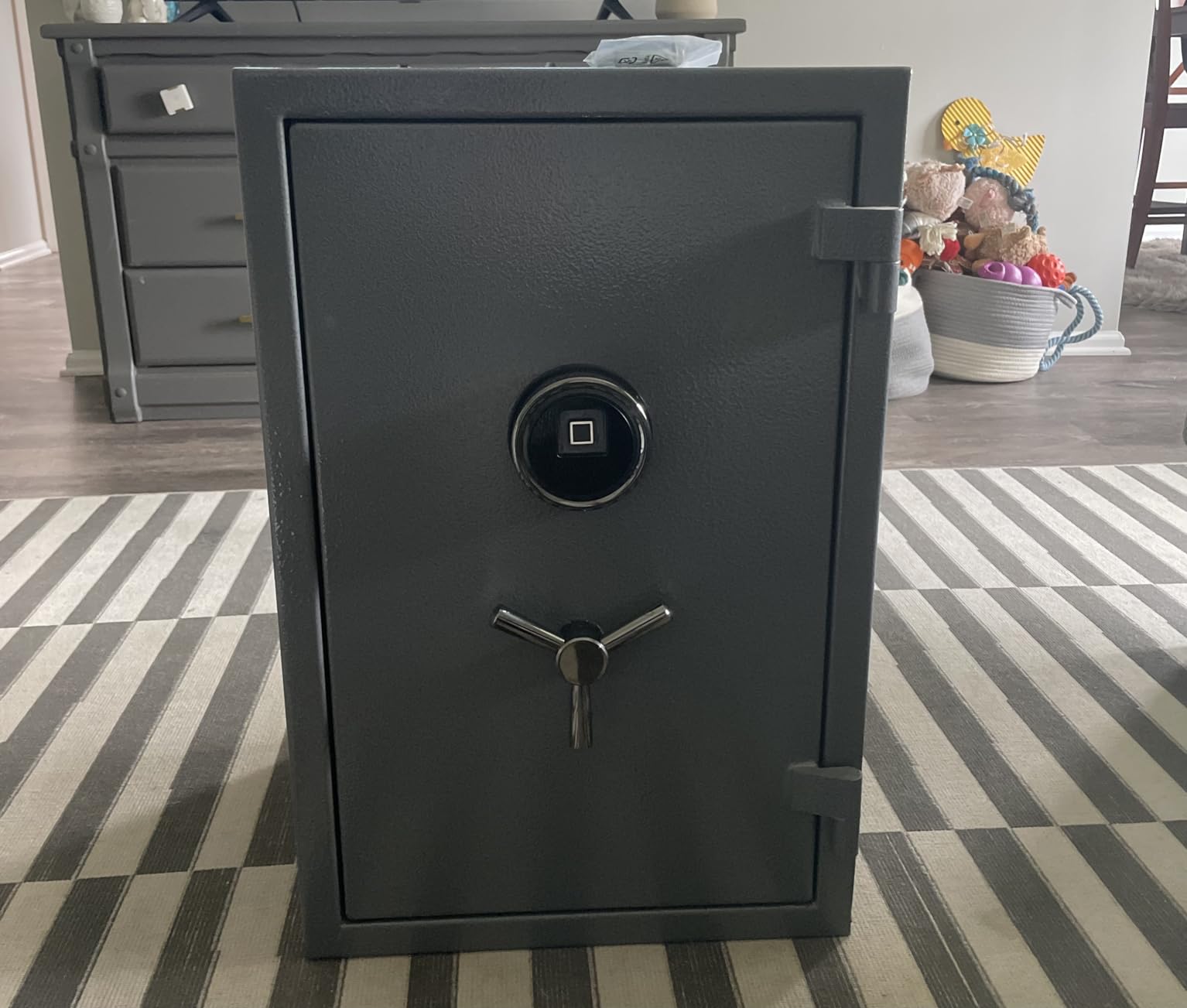 RPNB Fireproof Home Safe Box, Biometric Fingerprint Money Safe, 2.12 CuFt | Digital Fire Proof Safe Box, Large Cabinet Safes, Personal Security Box, Touch Screen, Removable Shelf customer photo 2