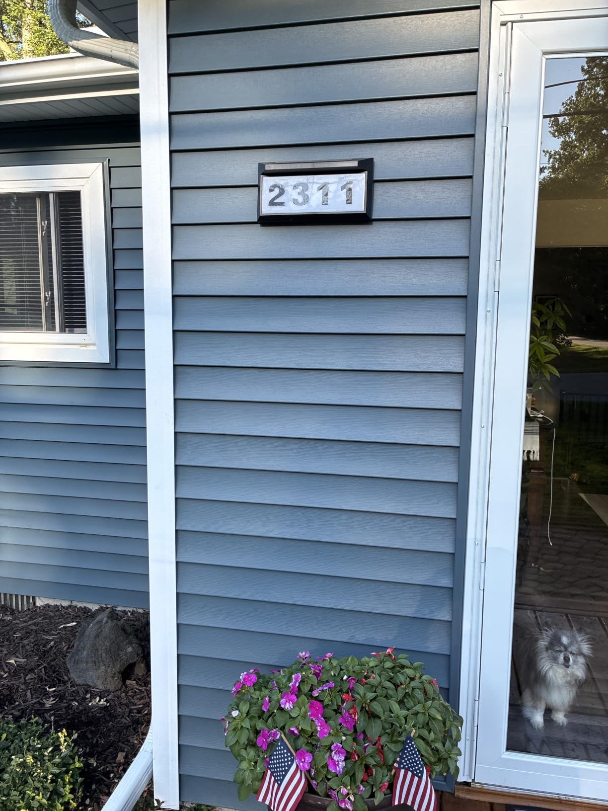 Solar Address Sign, Lighted Address Numbers Outdoor Waterproof, Illuminated LED Address Plaque, House Numbers for Outside, Grey | Illuminated Address Numbers Plaque, House Numbers for Outside customer photo 2