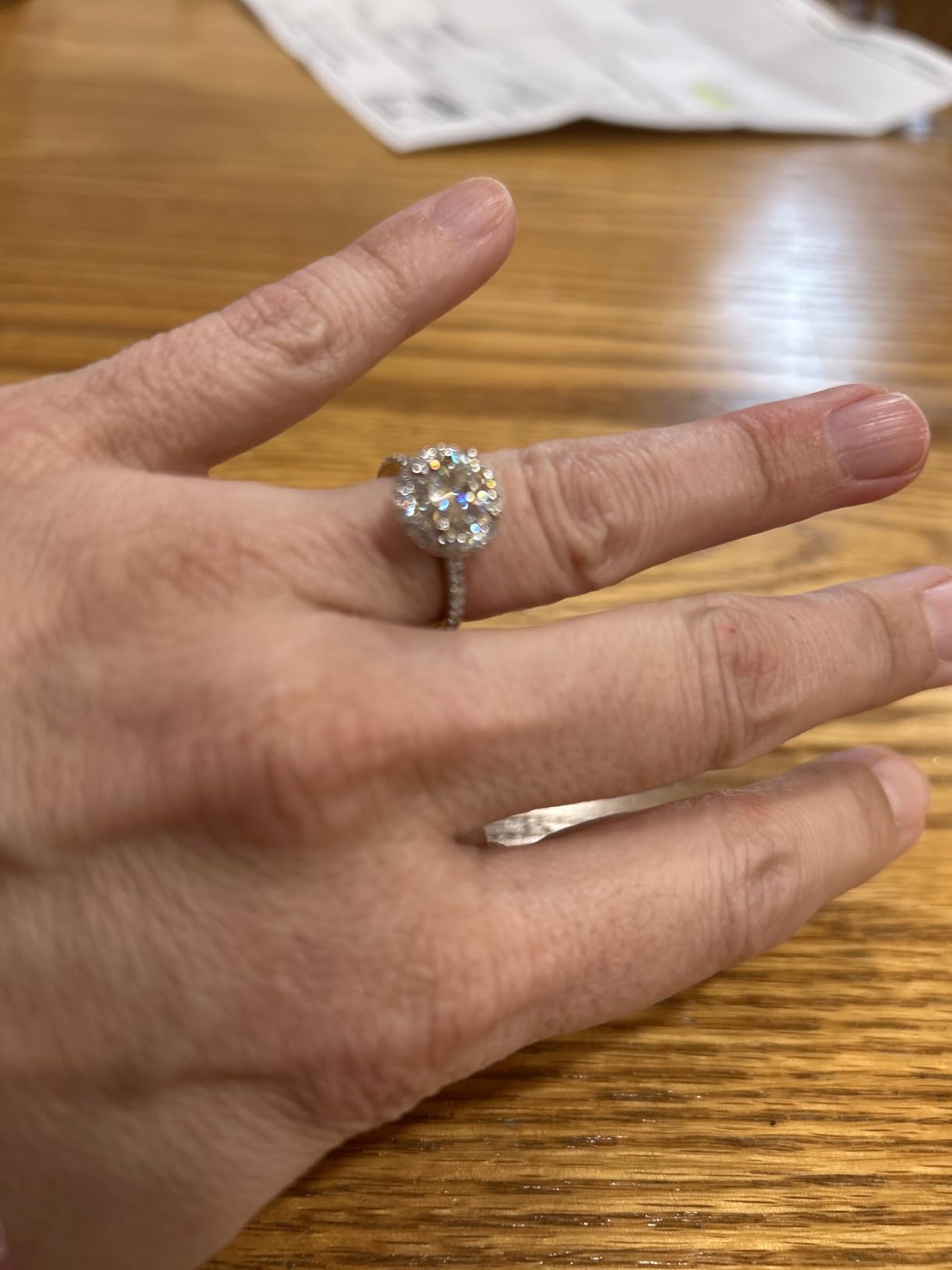1.5 CT Moissanite Engagement Rings for Women D Color VVS1 Clarity 925 Sterling Silver Vintage Moissanite Round Cut Halo Wedding Promise Band Rings for Her Size 4-10 customer photo 1