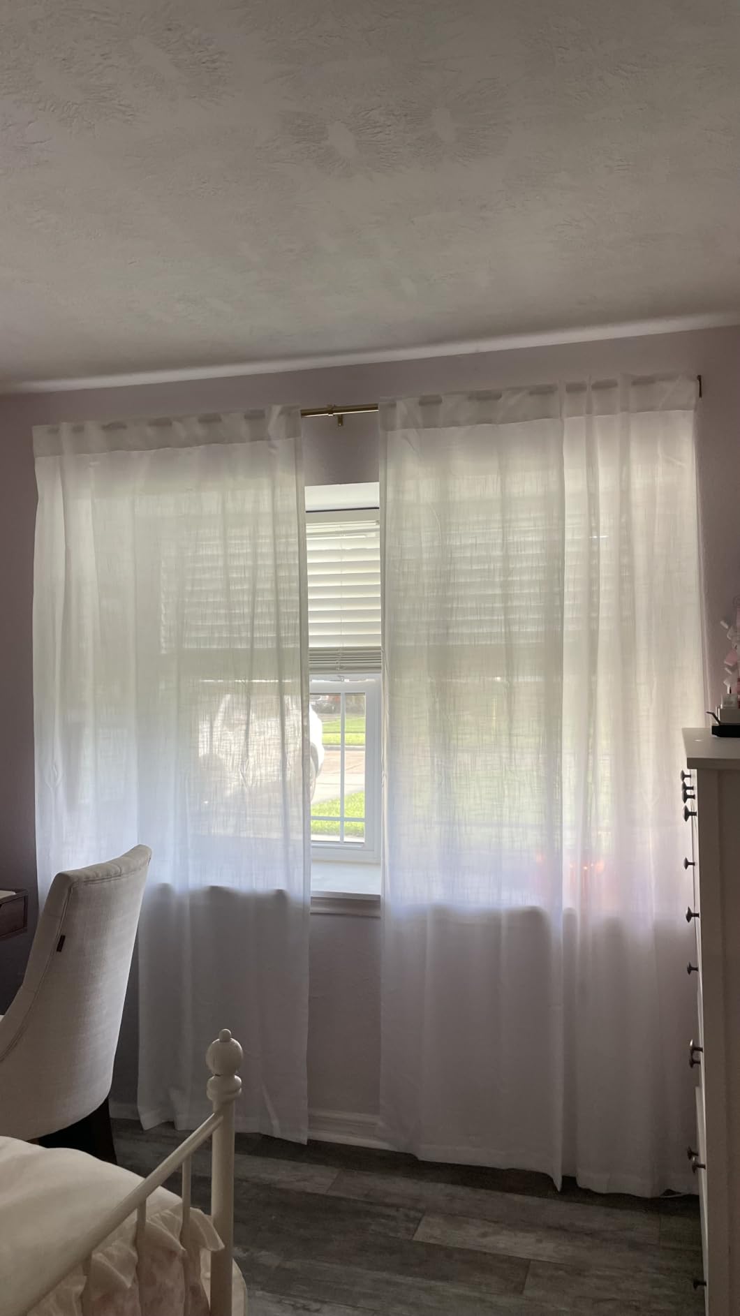 Cream Linen Back Tab Curtains 84 Inch Length for Living Room 2 Panel Set Neutral Modern Farmhouse Window Privacy Semi Sheer Linen Drapes Rustic Pinch Pleated Look Curtain Natural Ivory Colored customer photo 1