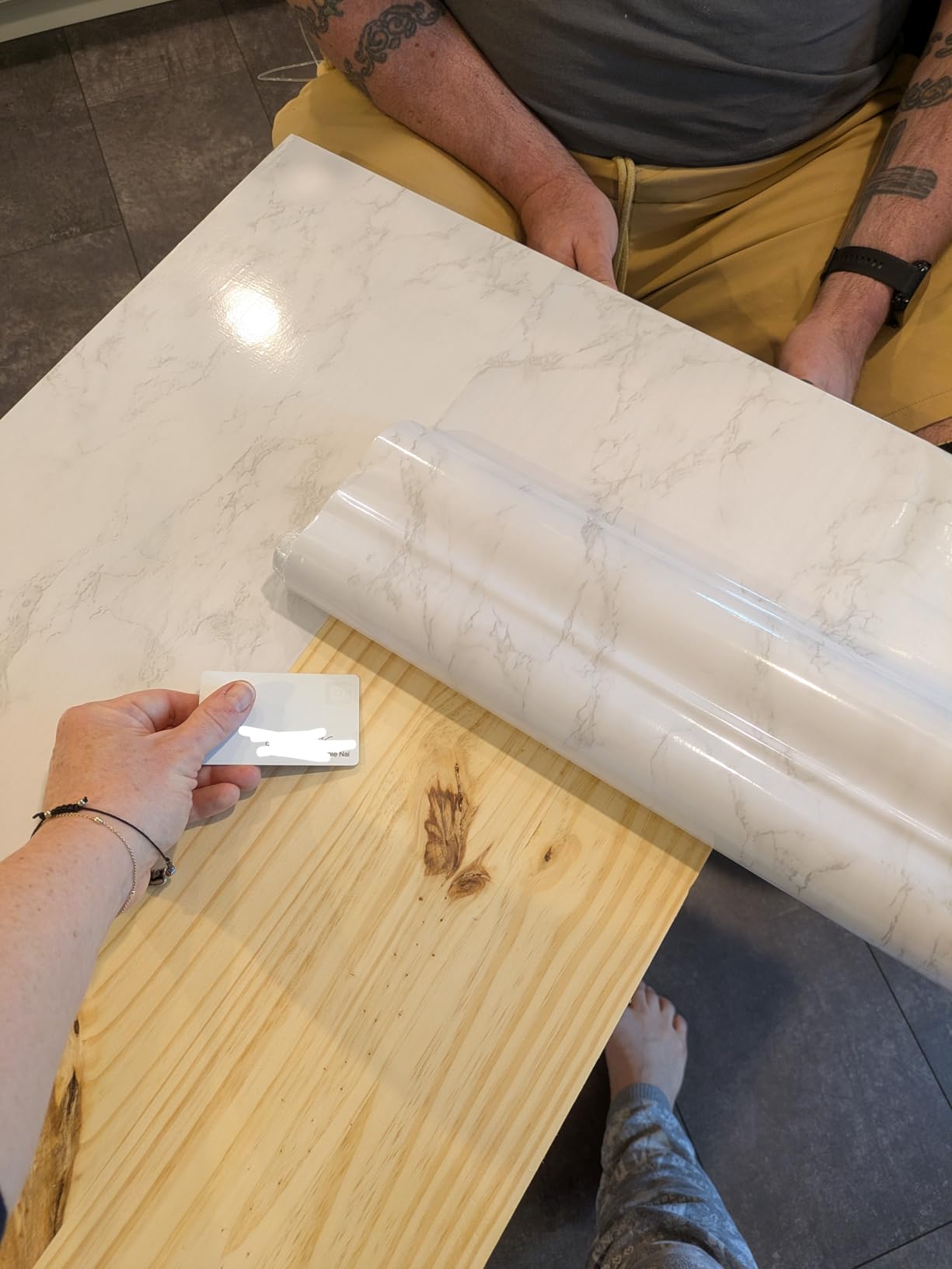 Marble Contact Paper White Peel and Stick Wallpaper for Kitchen Countertop customer photo 2