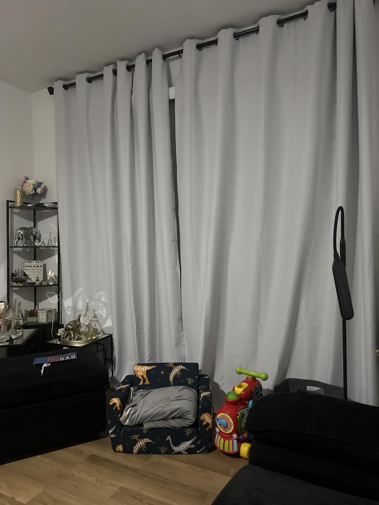 Joydeco Blackout Patio Sliding Door Curtains, Privacy Room Divider Curtains | Extra Wide Thermal Blackout Curtains for Bedroom Living Room, Curtain for Patio Door (Black, 100Wx84L, 1 Panel) customer photo 1