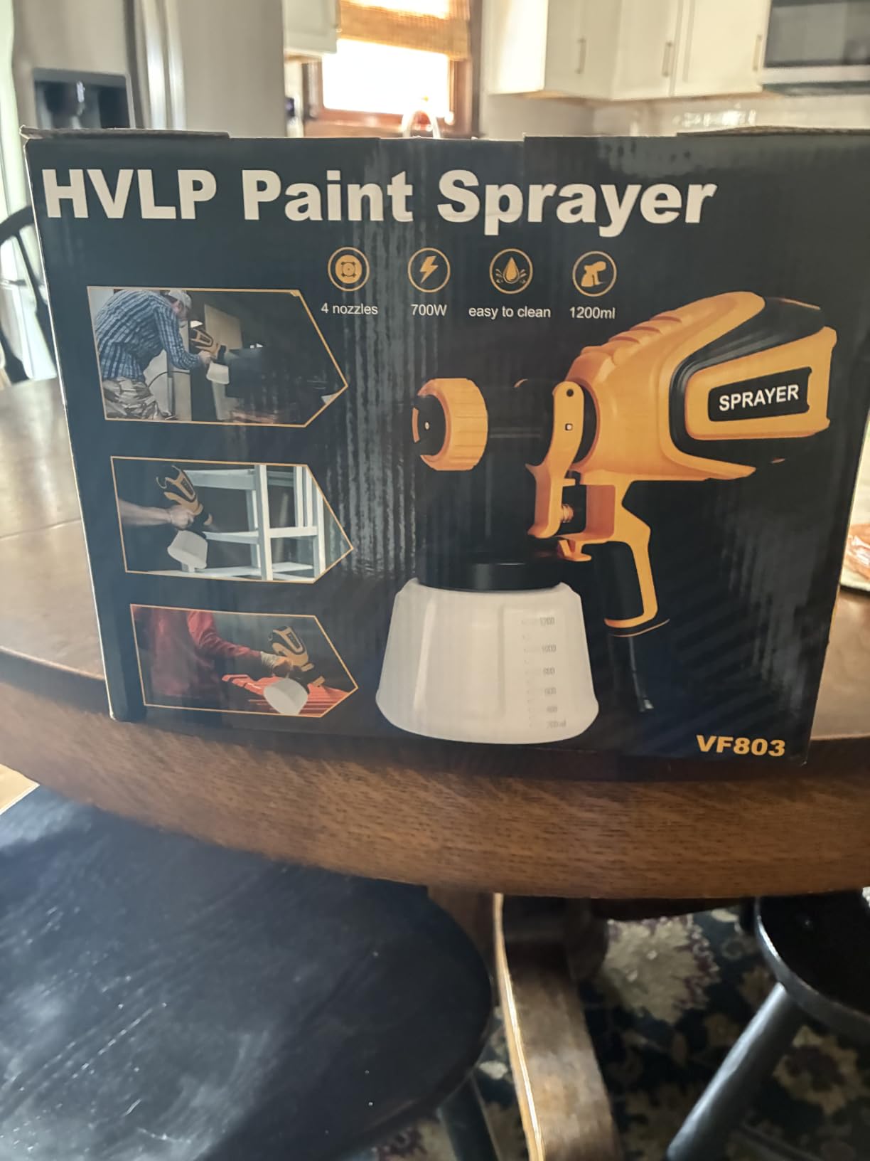 VONFORN Paint Sprayer, 700W HVLP Spray Gun with 4 Nozzles & 3 Patterns (VF803 Blue) customer photo 2