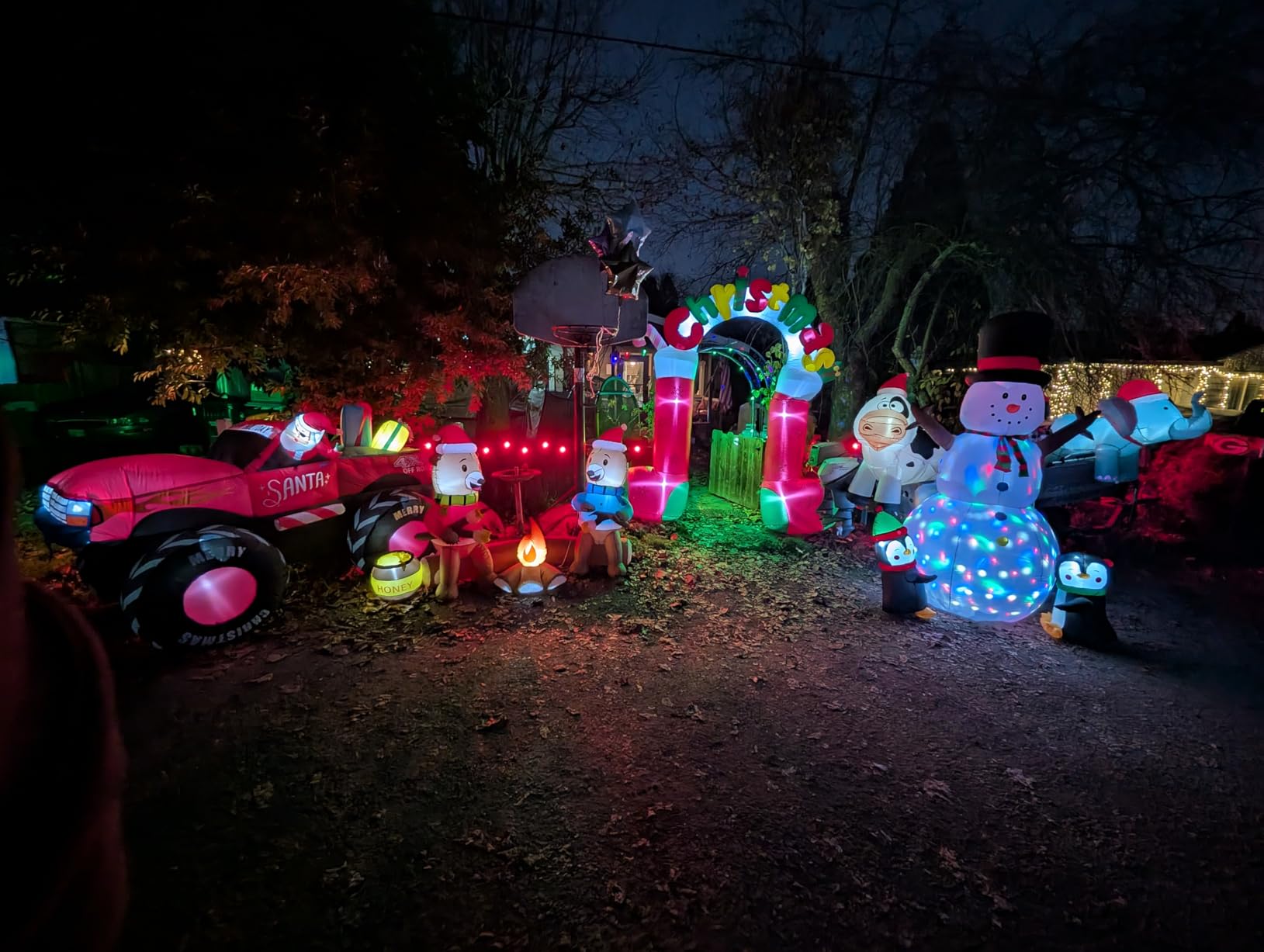 10 FT Christmas Inflatables Outdoor Yard Decorations, Giant Outdoor Christmas Blow up Archway/Arch, Blowups Built-in LED Light for Holiday Party Xmas New Year Outside Patio Garden Lawn Winter customer photo 2