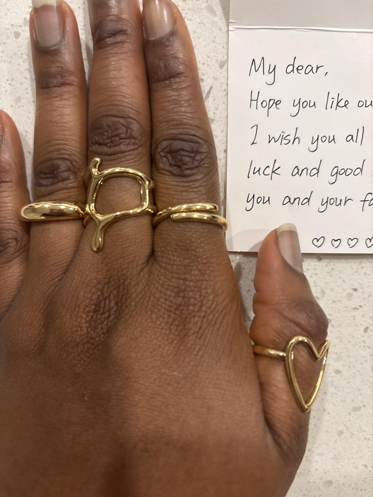 FAXHION 12PCS Gold Stackable Rings for Women, 18K Gold Plated Chunky Ring | Adjustable, Non Tarnish, Stacking Signet Knuckle Ring Set, Statement Band Rings, Jewelry Gifts for Women customer photo 1