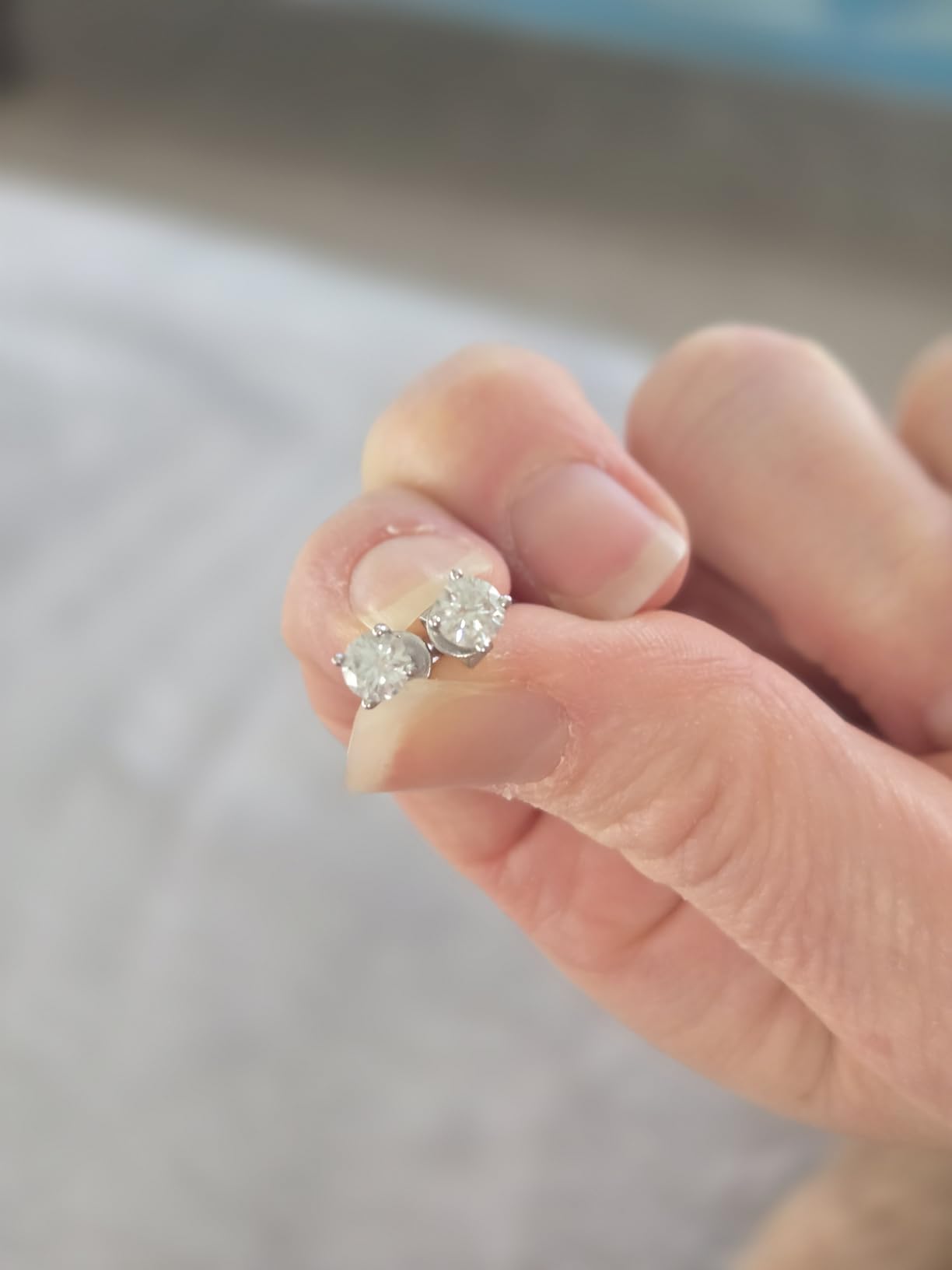 Moissanite Stud Earrings for Women and Men, 925 Sterling Silver Earrings customer photo 2
