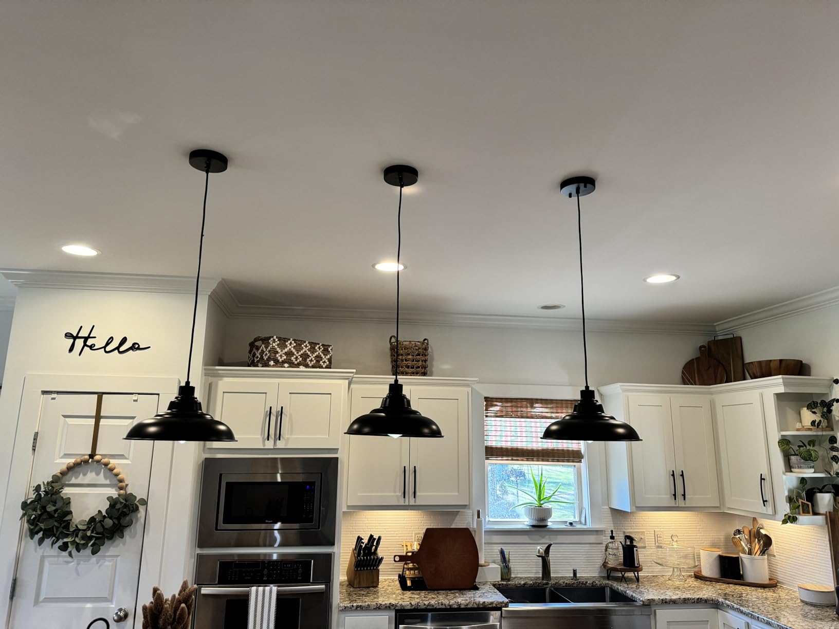 Black Pendant Light 12.5 inches 3 Packs, Farmhouse Pendant Light, Industrial Pendant Lighting, Kitchen Pendant Lights, Pendant Lights Kitchen Island for Dinning Room Entryway Barn customer photo 2