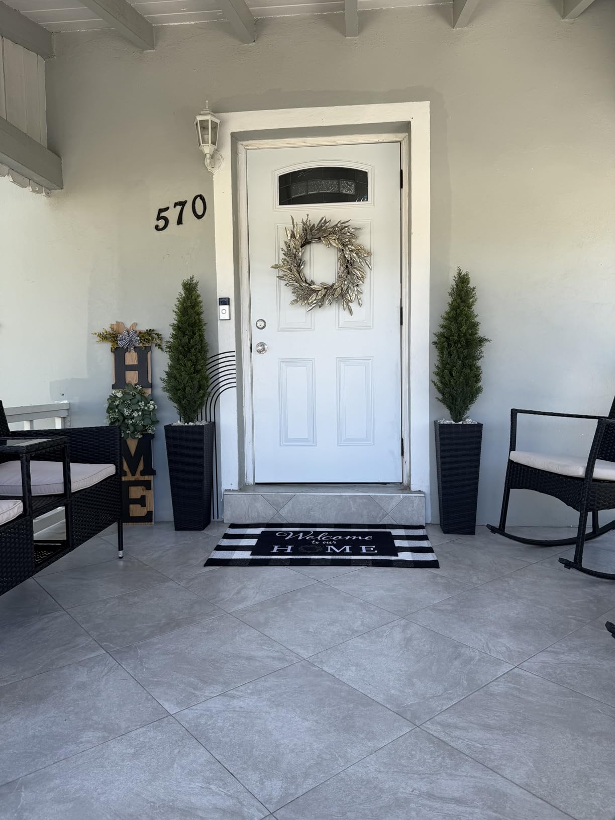 Orange and Black Plaid Rug, 28'' x 43'' Fall Outdoor Front Door Decor Mat, Cotton Washable Hand-Woven Rug for Layered Doormat, Autumn Halloween Thanksgiving Carpet for Porch, Entryway customer photo 1