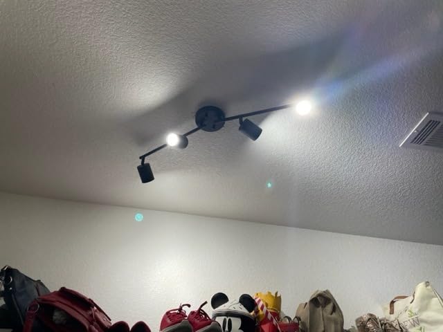 BoostArea LED 4 Light Track Lighting Kit, Black 4 Way Ceiling Spot Lighting, Flexibly Rotatable Light Head for Kitchen, Living Room, Bedroom, Bulb Not Included customer photo 2