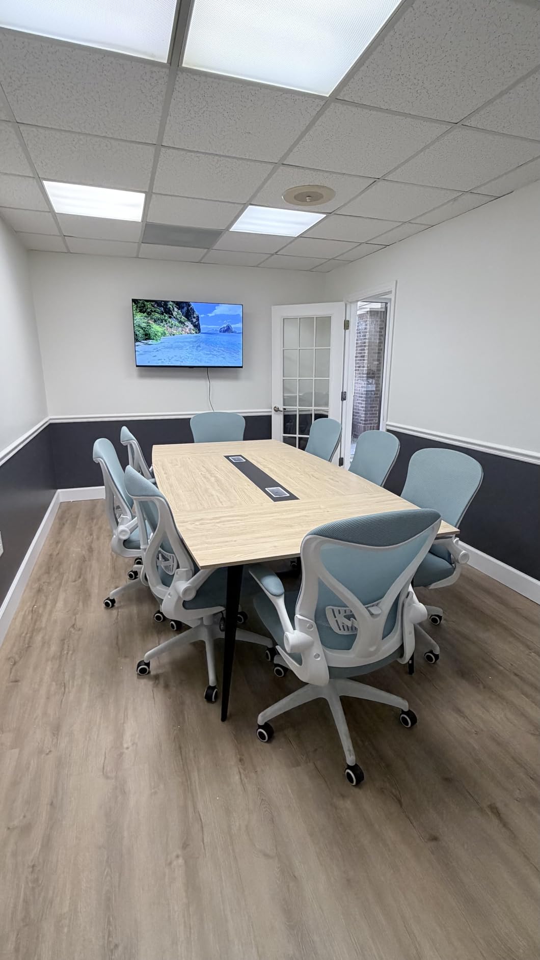 Tribesigns 6FT Conference Table, 70.86L x 35.43W x 29.52H Inches Boat Shaped Meeting Table, Industrial Grey Seminar Table for Office Meeting Conference Room customer photo 1