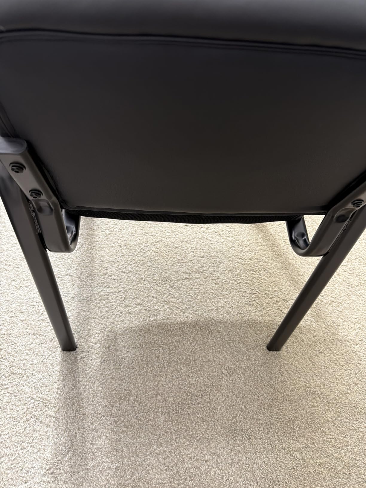 Oline Leather Guest Chair with Padded Arms, Reception Meeting Conference Waiting Room Lobby Home Desk Big and Tall Executive Office Chair, Black (2 Pack) customer photo 2