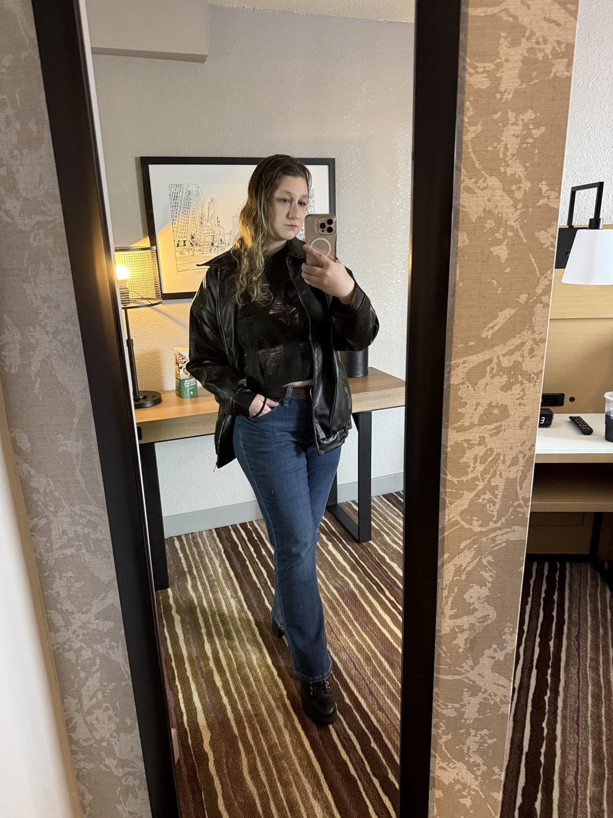 AUTOMET Women's Oversized Faux Leather Jacket for Fall and Winter | Boyfriend Biker Moto Coat, Medium weight Fall Bomber Jackets, Winter Outerwear customer photo 1