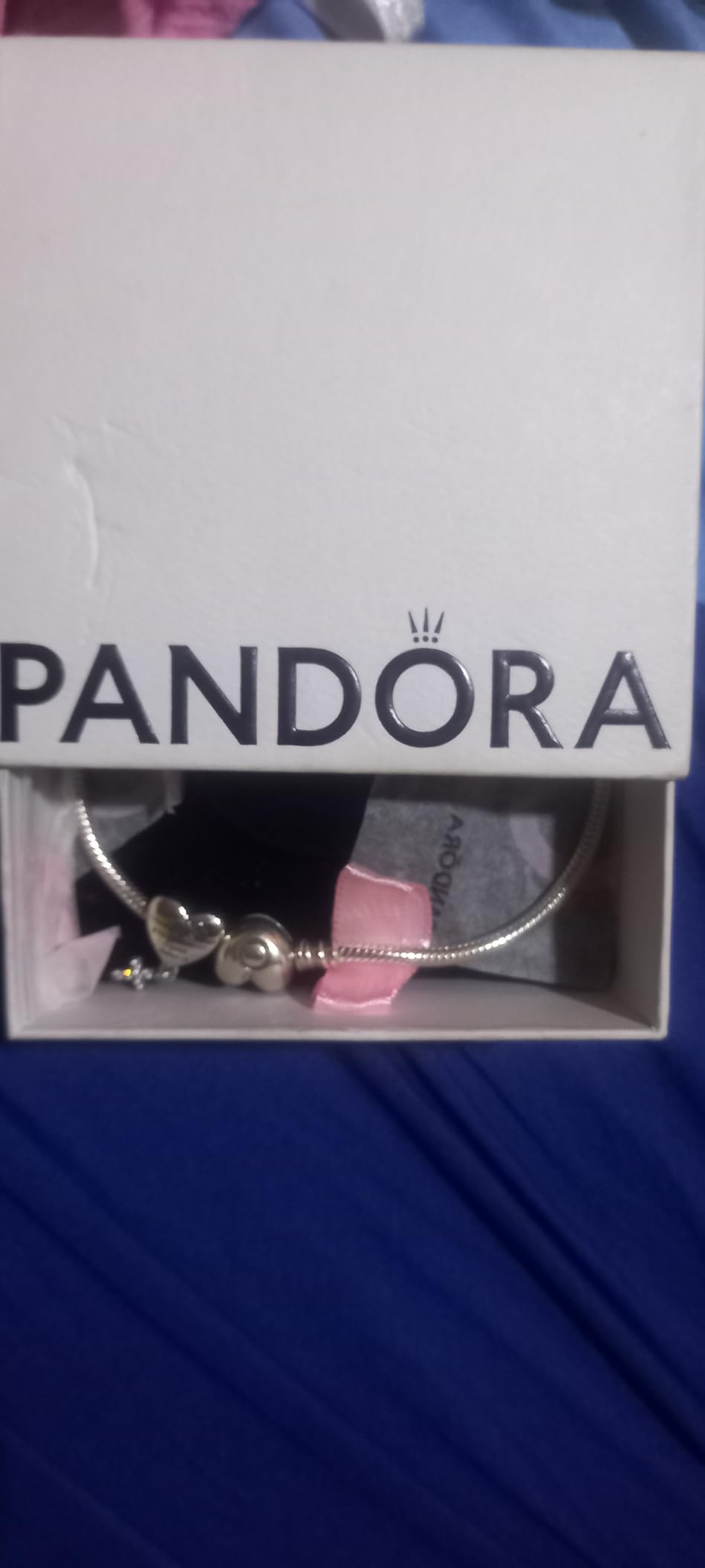 PANDORA Heart Clasp Snake Chain Bracelet - Heart Clasp - Romantic Jewelry for Her with Gift Box - Compatible Moments Charms customer photo 1