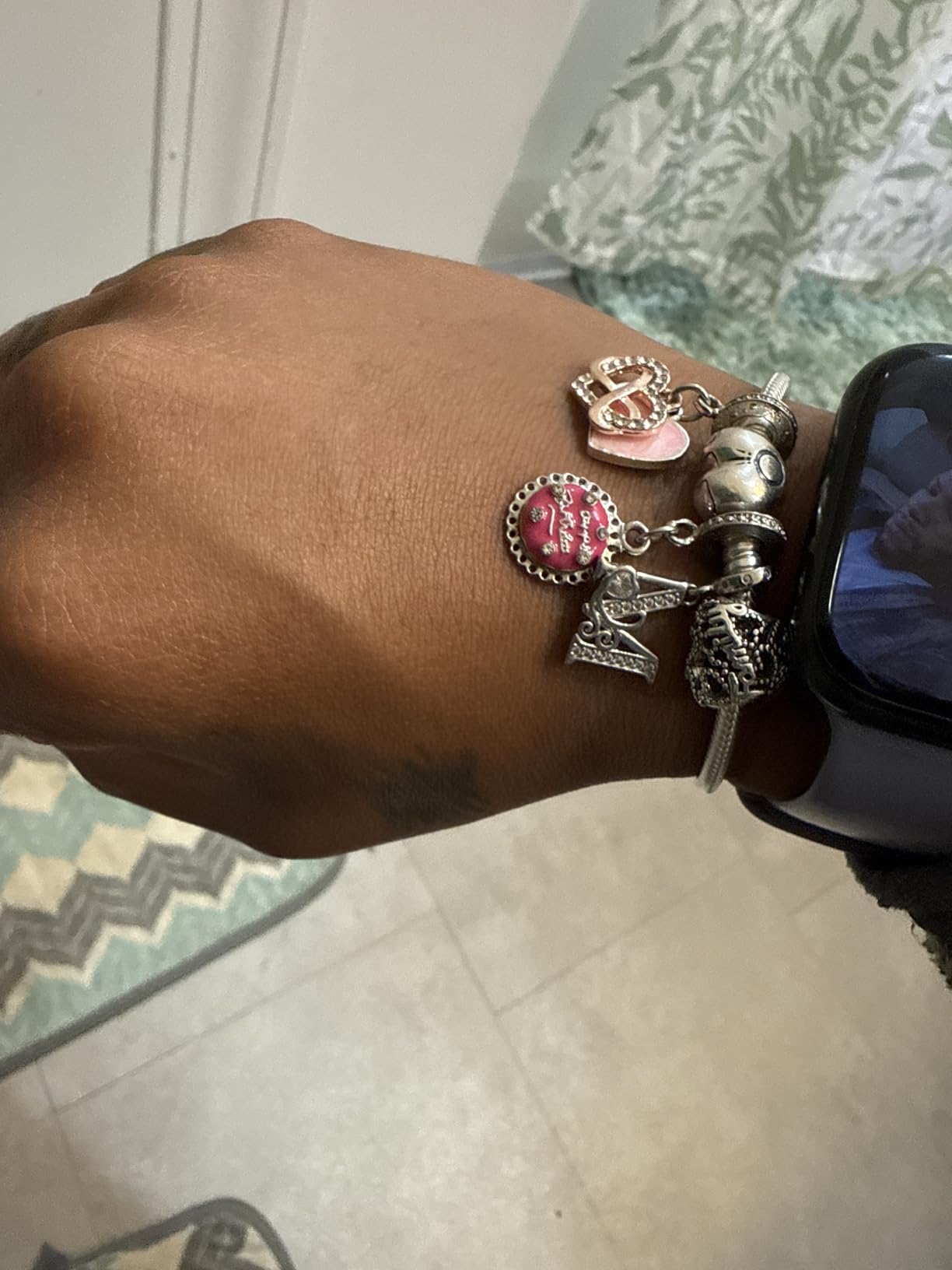 PANDORA Heart Clasp Snake Chain Bracelet - Heart Clasp - Romantic Jewelry for Her with Gift Box - Compatible Moments Charms customer photo 2