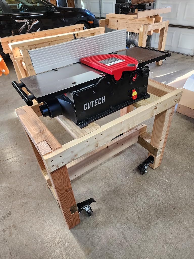 Cutech 401100HI 10-Inch Spiral Cutterhead Benchtop Jointer with Cast Iron Tables, 20 TC Inserts, Extra Long 24