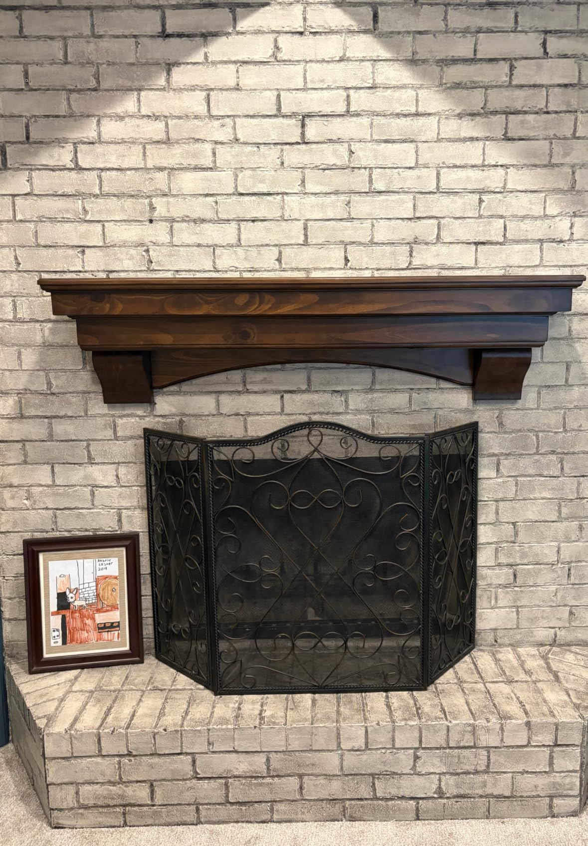 MANTELSDIRECT Salem Wood Mantel Shelf with Arched Corbels - Rosewood 60 Inch | Wooden Rustic Wall Mounted Shelf from Pine Wood - Perfect for Fireplaces, TVs & Decor customer photo 2