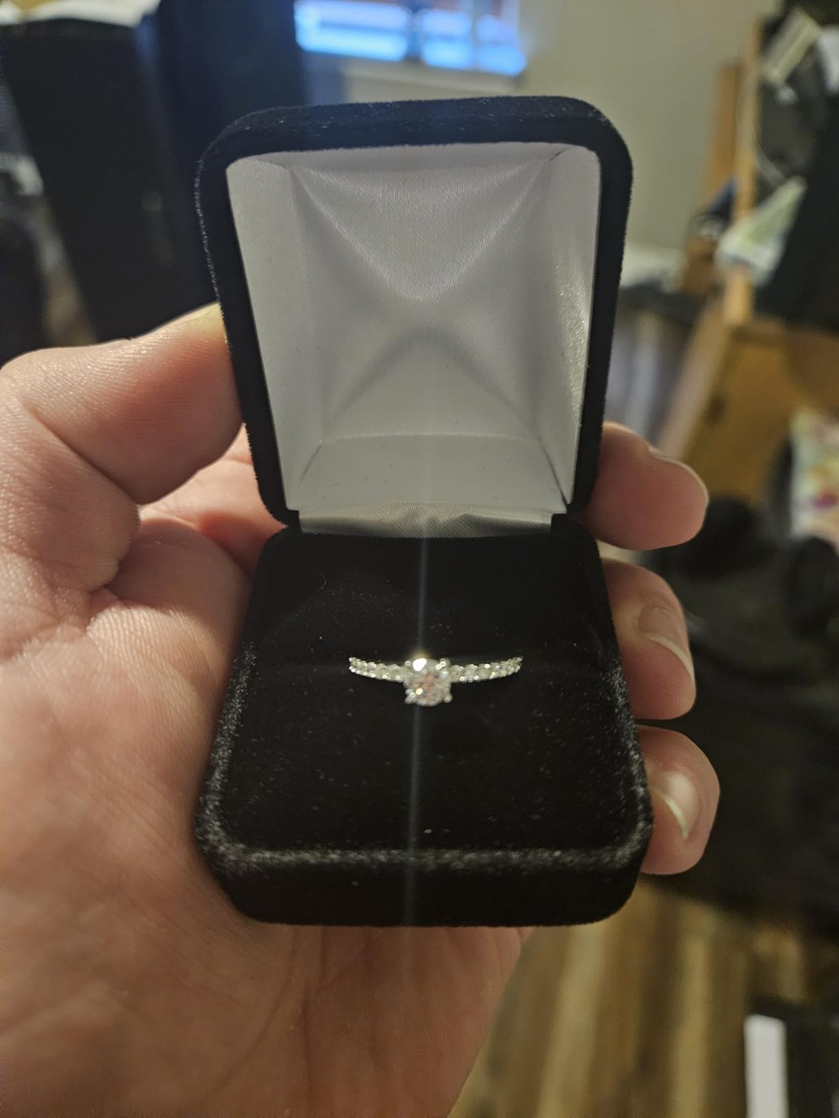 Houston Diamond District 1 to 6 CT Lab Grown Diamond Solitaire Ring | 14K White Gold Round Cut Prong Set Wedding Engagement Ring Band for Women in Solid Gold E-F Color VS1-VS2 Clarity customer photo 1