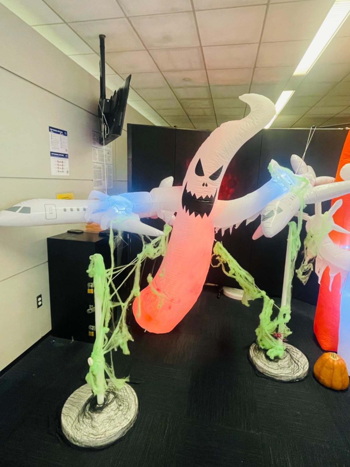 MGparty 8 FT Tall Halloween Inflatables Ghost Outdoor Decorations Blow Up Yard Scary Ghost with Built-in LEDs Red Disco Light for Lawn Garden Holiday Party customer photo 2