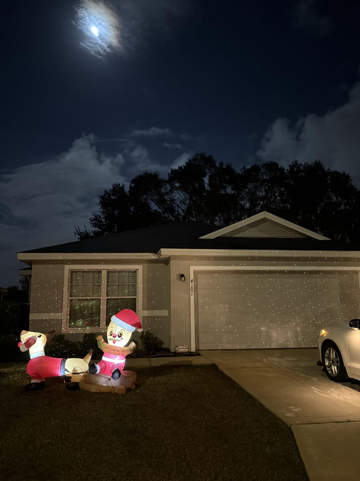 SUNFUCAN Laser Christmas Projector Lights Outdoor, Landscape Lights with Red and Green Stars, IP65 Waterproof, Cold Resistant customer photo 1