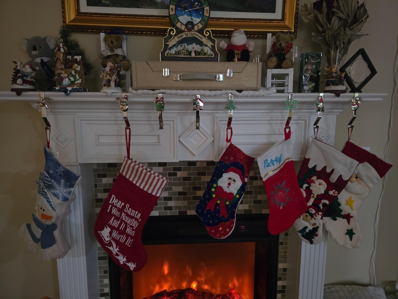 Christmas Stocking Holders Set of 4, Christmas Stocking Holders for Mantle Set of 4, Fireplace Stocking Hangers 4 Pack, Stocking Stand, Farmhouse Rustic Xmas Decorations for Home Indoor customer photo 2