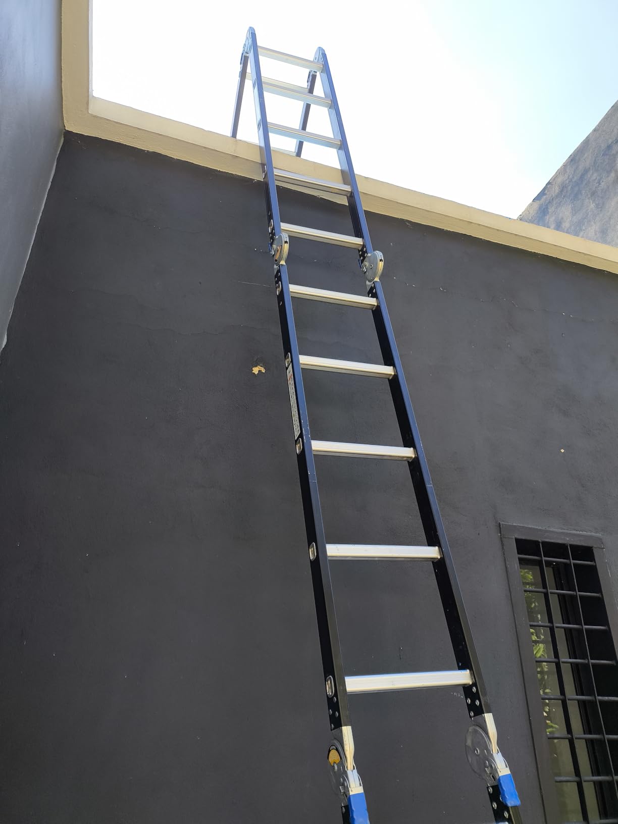 Step Ladder, Bryner 12Ft Multi-Purpose Aluminium Folding Extension Ladders, 7 in 1 Folding Adjustable Telescoping Step Ladder 330lbs customer photo 1
