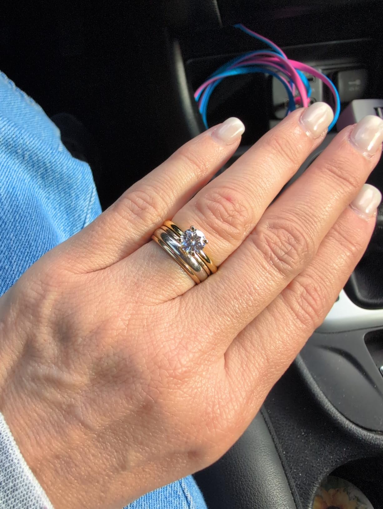 Solitaire Moissanite Engagement Ring, 1CT D Color VVS1 Clarity, 925 Sterling Silver with 18K White Gold Plated customer photo 1