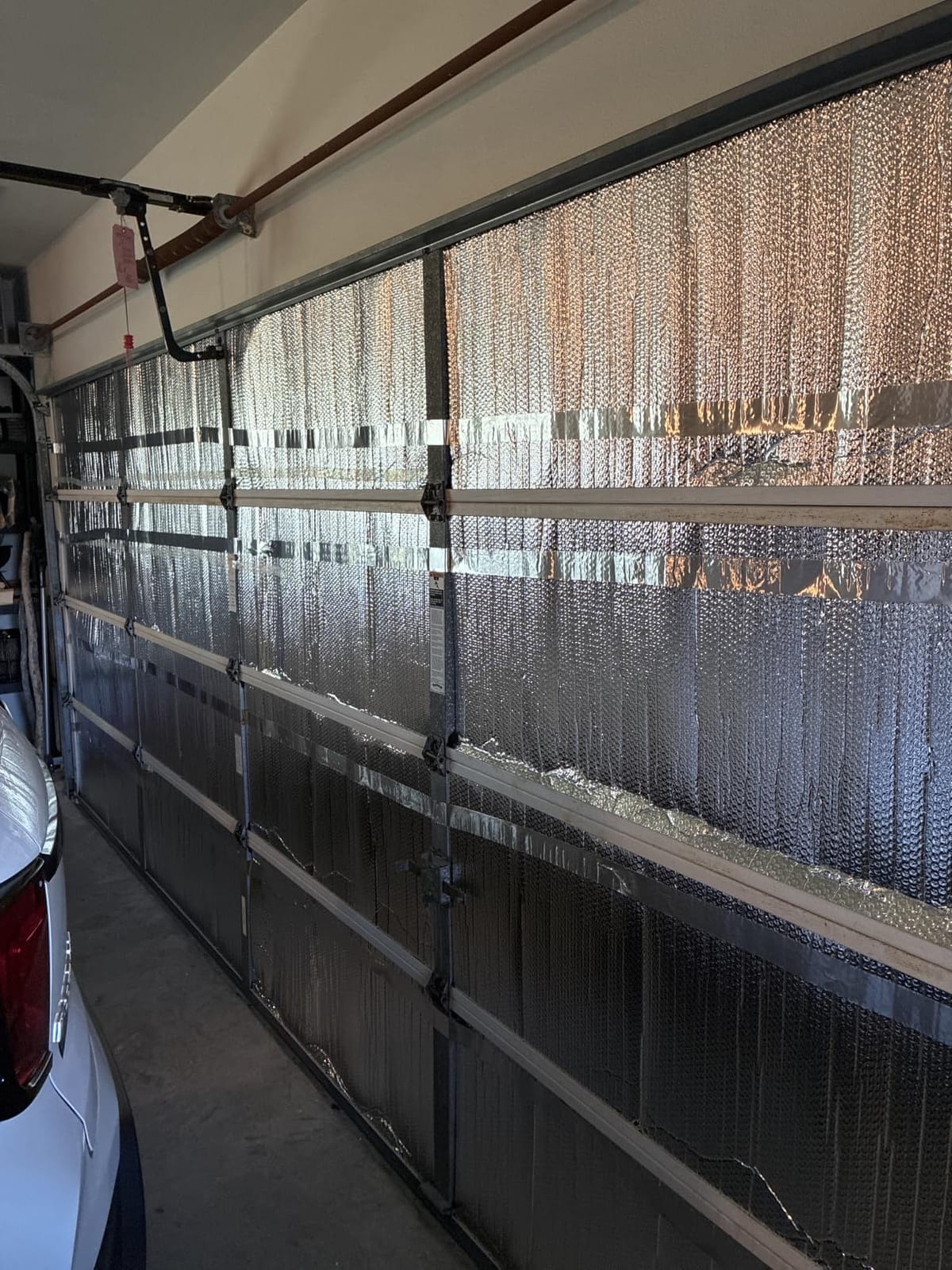 16P Garage Door Insulation Kit Panels 6MM 16x8FT for Double Garage Door, Pre-Cut Bubble Reflective Aluminum Foil Sheet with 120 Tape customer photo 1
