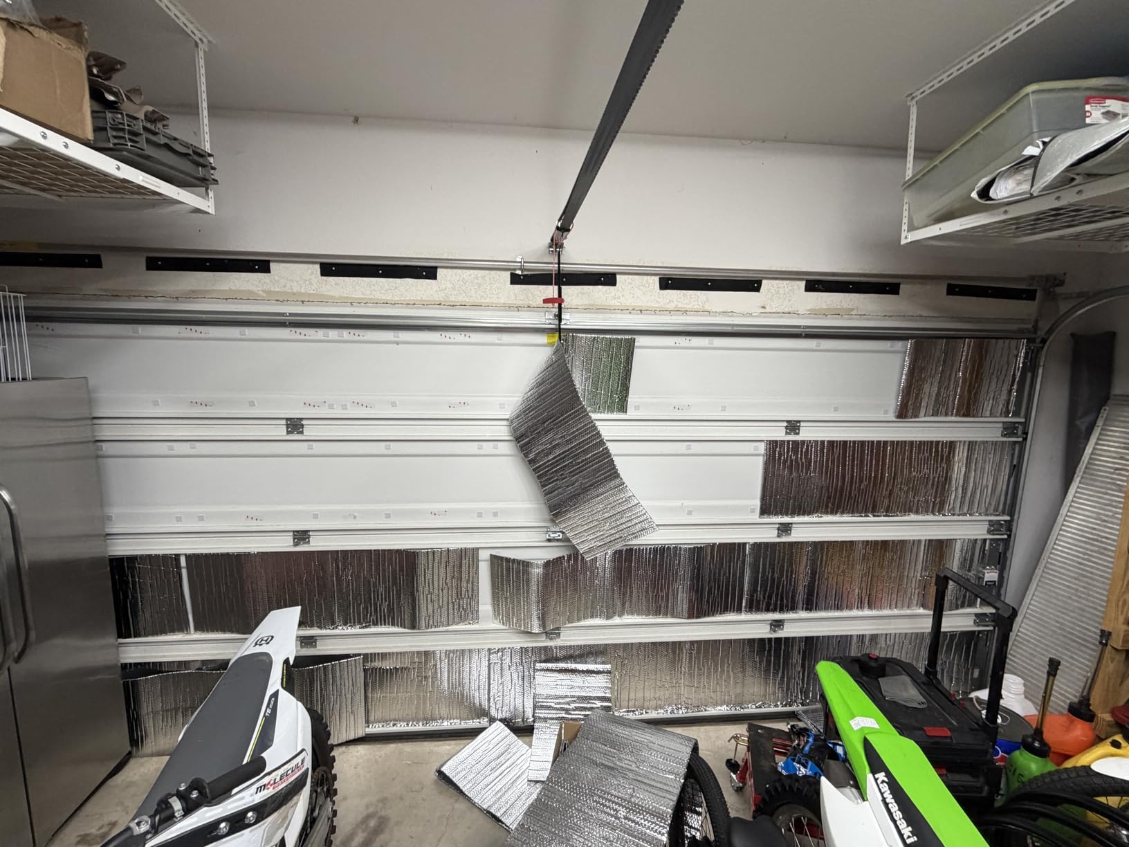16P Garage Door Insulation Kit Panels 6MM 16x8FT for Double Garage Door, Pre-Cut Bubble Reflective Aluminum Foil Sheet with 120 Tape customer photo 2