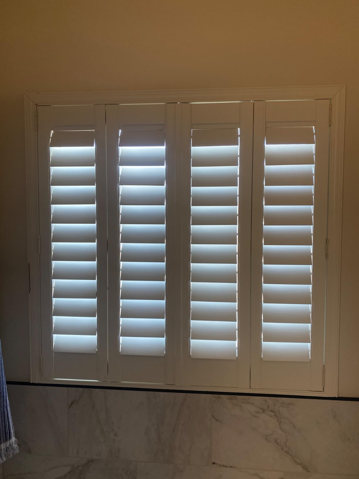 SHUTTER WORKS Wood Plantation Shutters for Interior Windows | Painted Wood Shutters | Shades of White & Gray | Fully Customizable customer photo 2