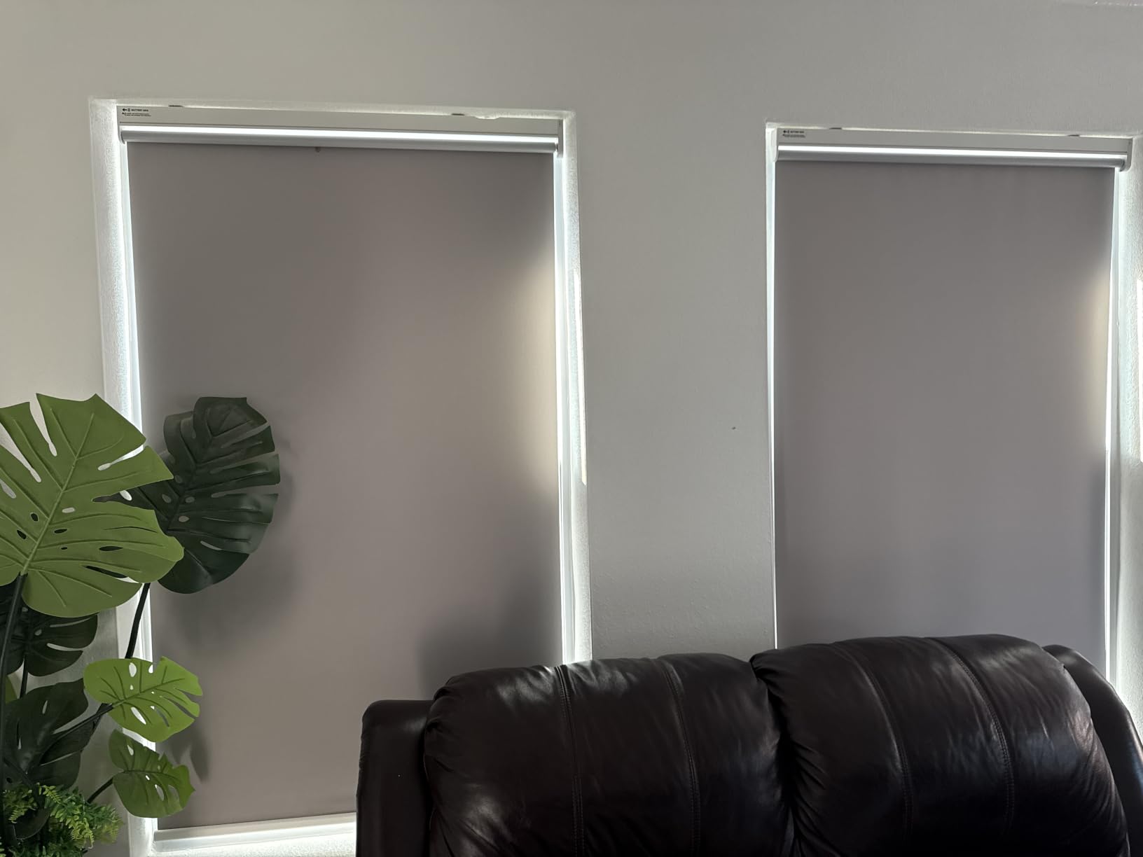 Allesin Motorized Blinds with Remote | Automatic Blackout Roller Shades, Easy Install & Smart Control Electric Blinds for Home Office, Living Room (White 34