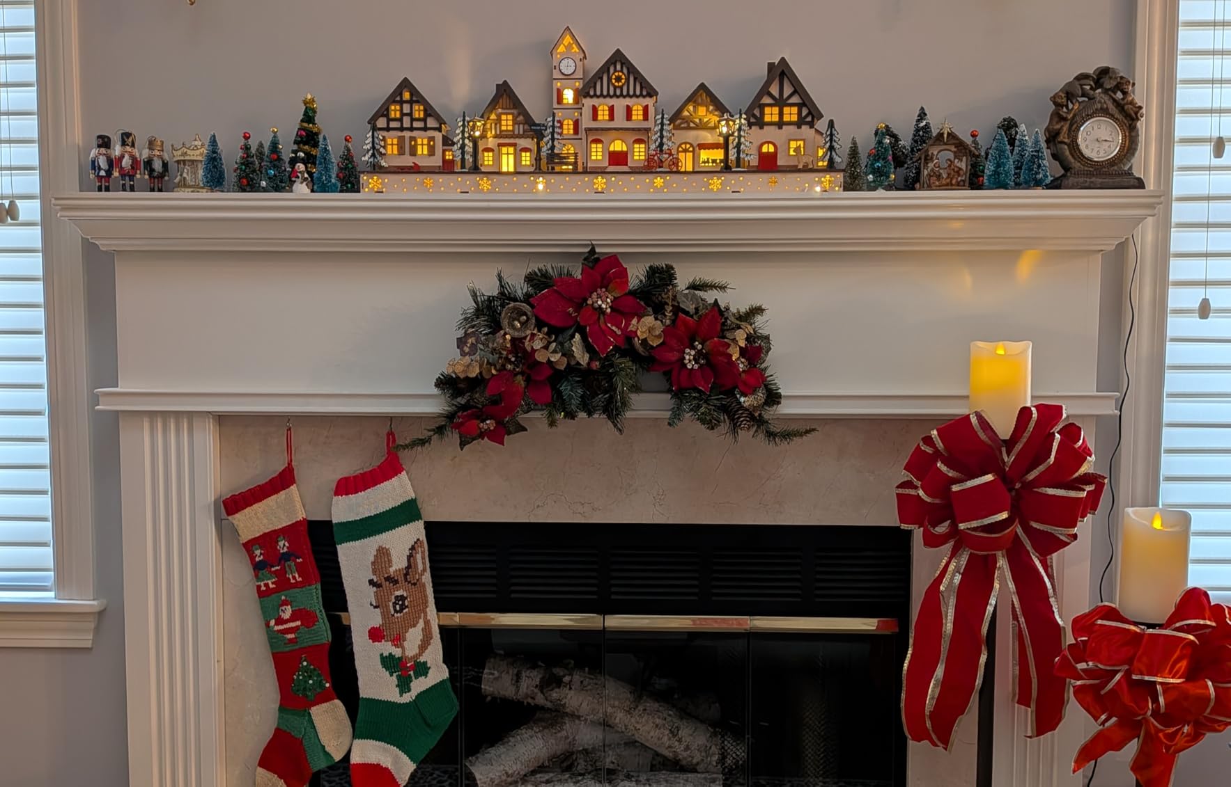 Best Choice Products Pre-Lit Wooden Christmas Village, Winter Mantel Decor, Traditional Holiday Decoration w/LED Lights, Plug-in/Battery-Powered w/Timer customer photo 2