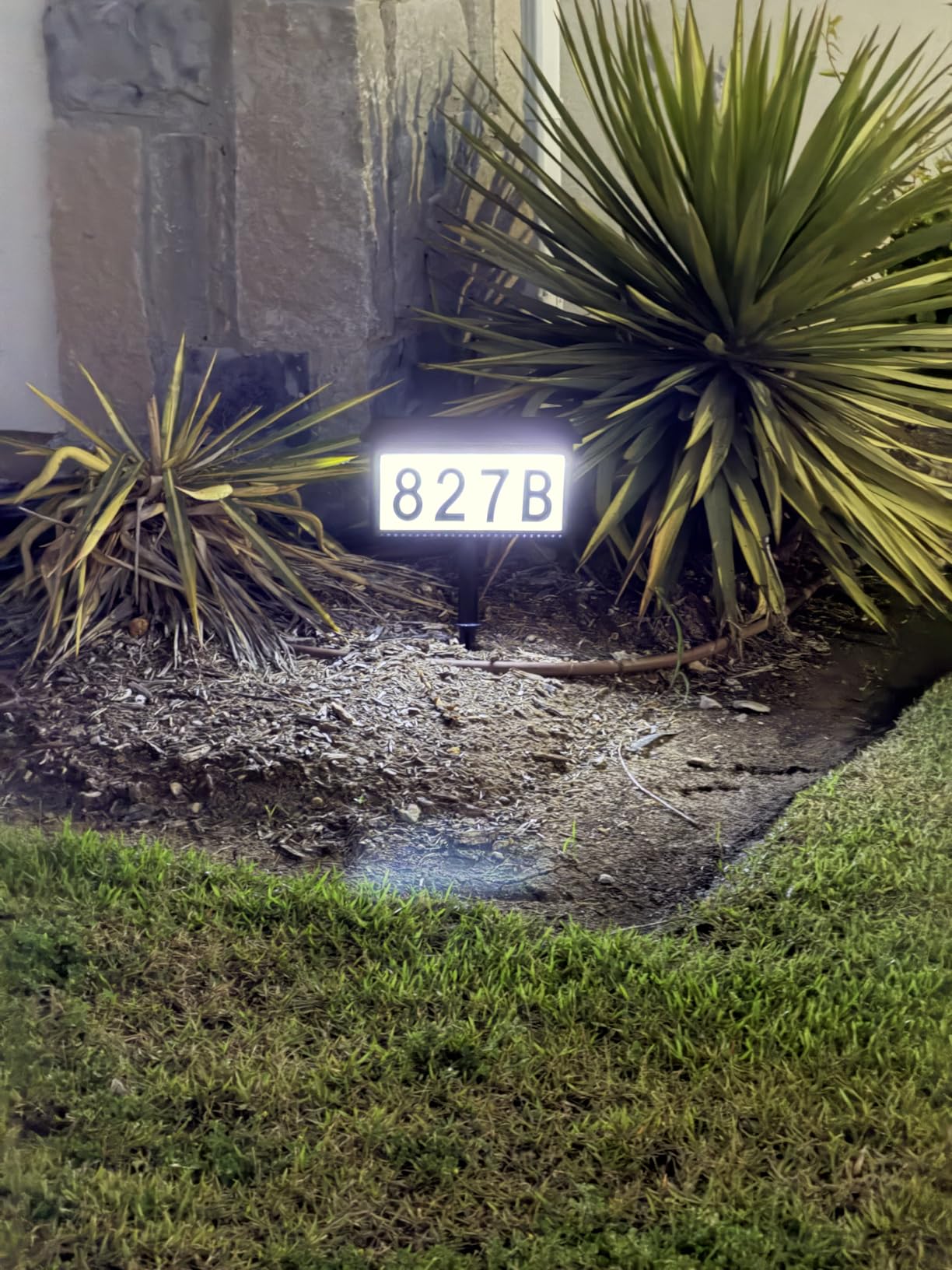 Nazuwke Solar Address Sign, House Numbers for Outside Light Up Waterproof | 3 Colors Lighting Modes LED Illuminated Solar Powered Plaque Outdoor With Stake, Wall Mounted In Ground for Yard Street Home customer photo 2