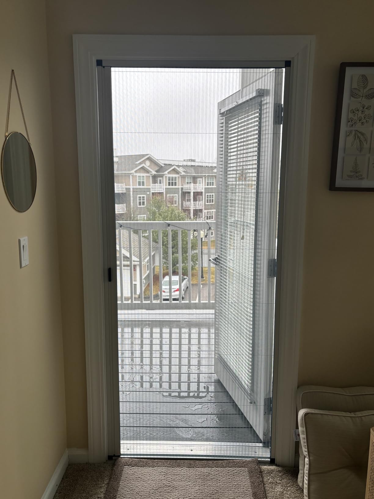 ROOMNEST No-Drilling Retractable Screen Door, Folding Door with Aluminum Frame and Durable Mesh, Keeps Bugs Out, for Single or Double Door Customize Size(White) customer photo 1