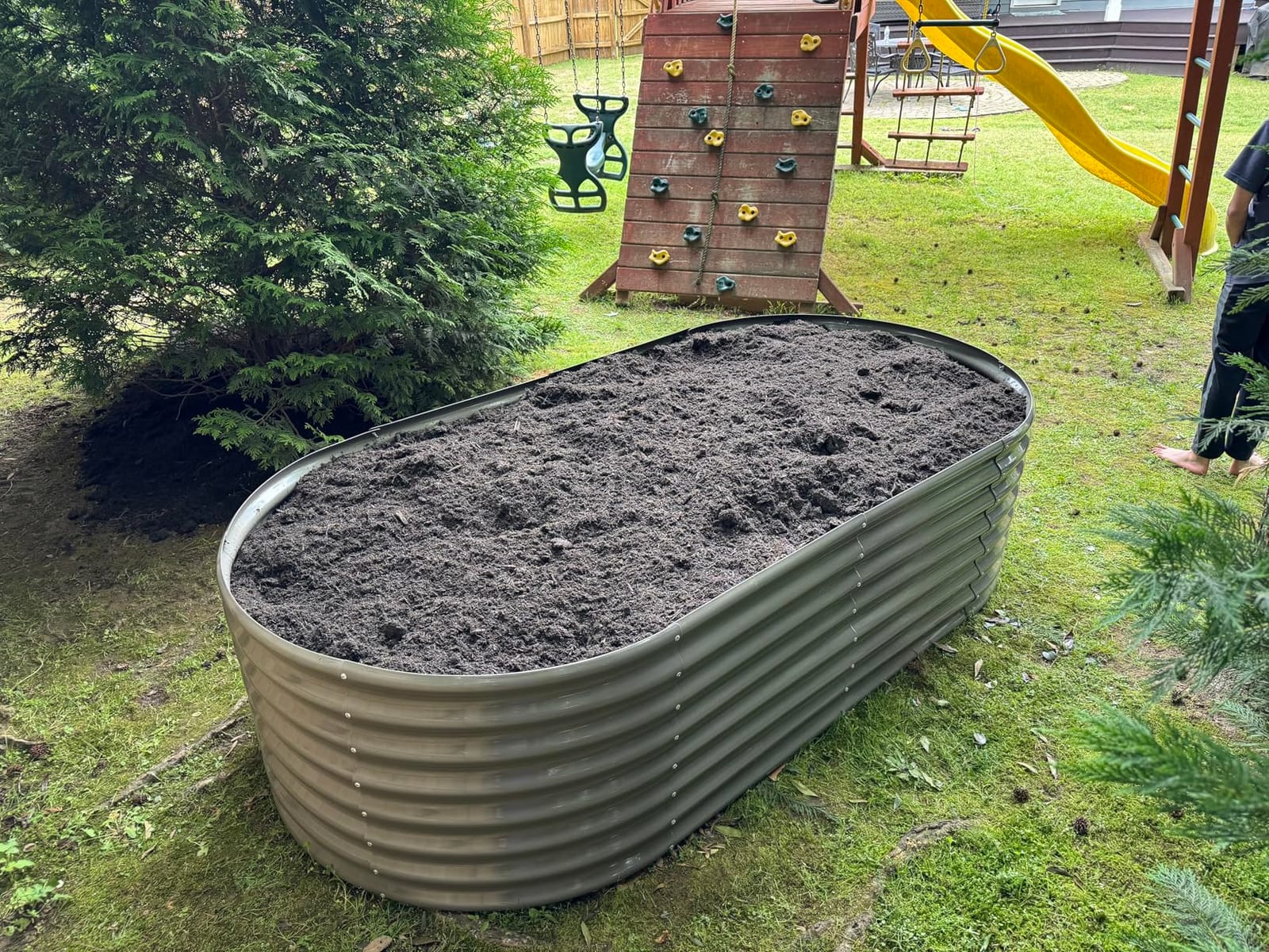 Anleolife 8x4x2ft Oval Deep Root Galvanized Raised Garden Bed, Quartz Grey customer photo 1