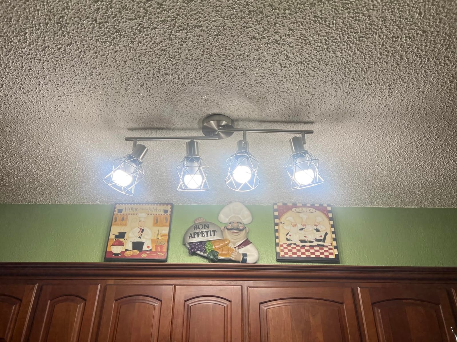 WILON Track Lighting Fixtures, 6-Light Brushed Nickel Flush Mount Track Light Ceiling, 6 Way Spot Light Kitchen Light Fixtures Directional Ceiling Spotlight for Kitchen Hallway Living Room customer photo 2