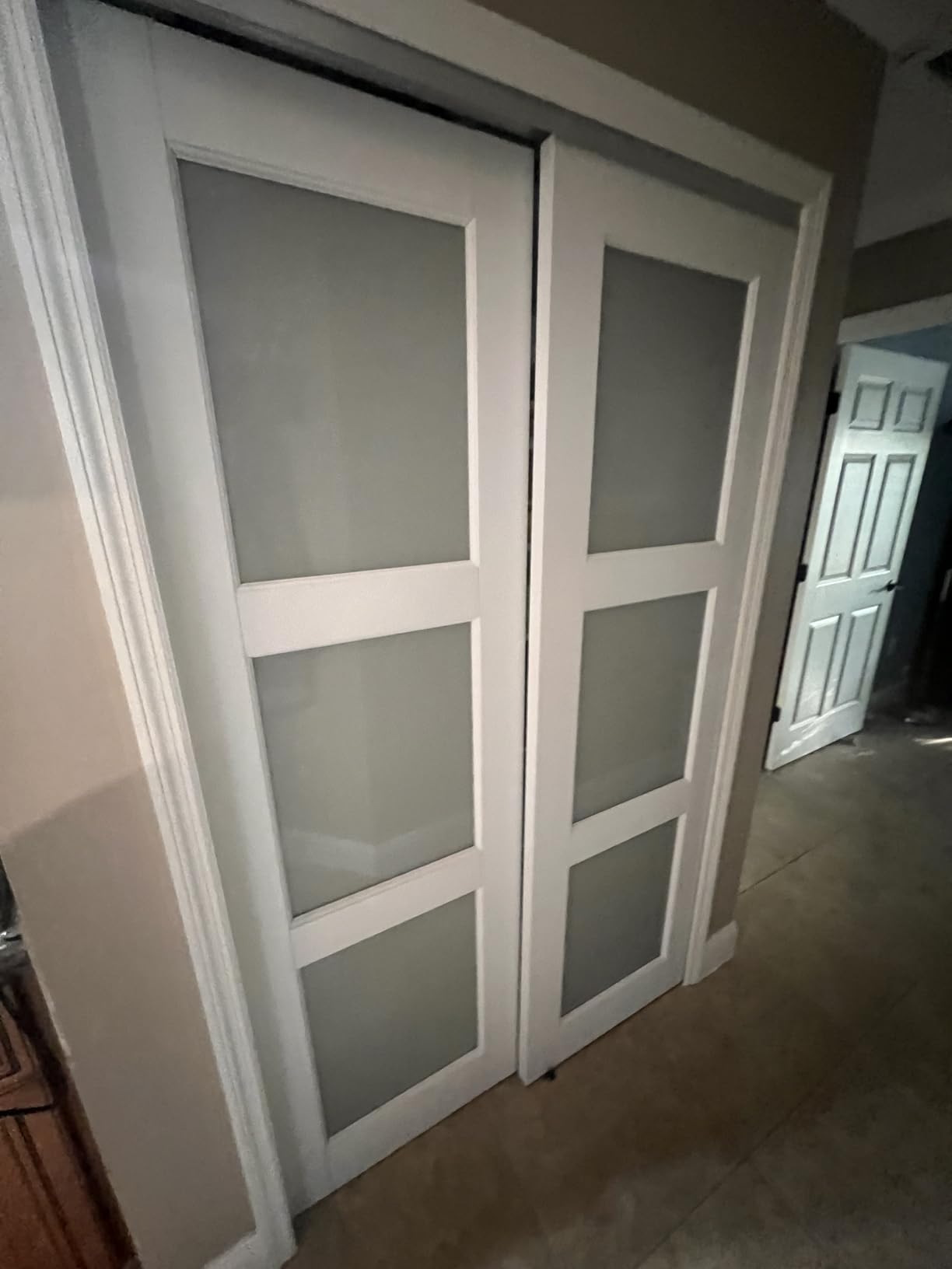 24x80 Interior Door Slab, 3-Lite Frosted Glass Doors, Pantry Door, Room Doors, Pre-Assembled Glass, Solid Core & Pre-Finished Single Panel for Bedroom Closet as Pocket, Bifold Doors-Shaker w/o Hardware customer photo 1