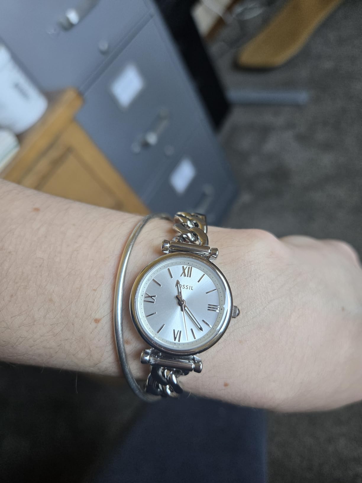 Women's Watch and Bracelet Set, Carlie Three-Hand Stainless Steel Watch for Women and Bracelet Set customer photo 2
