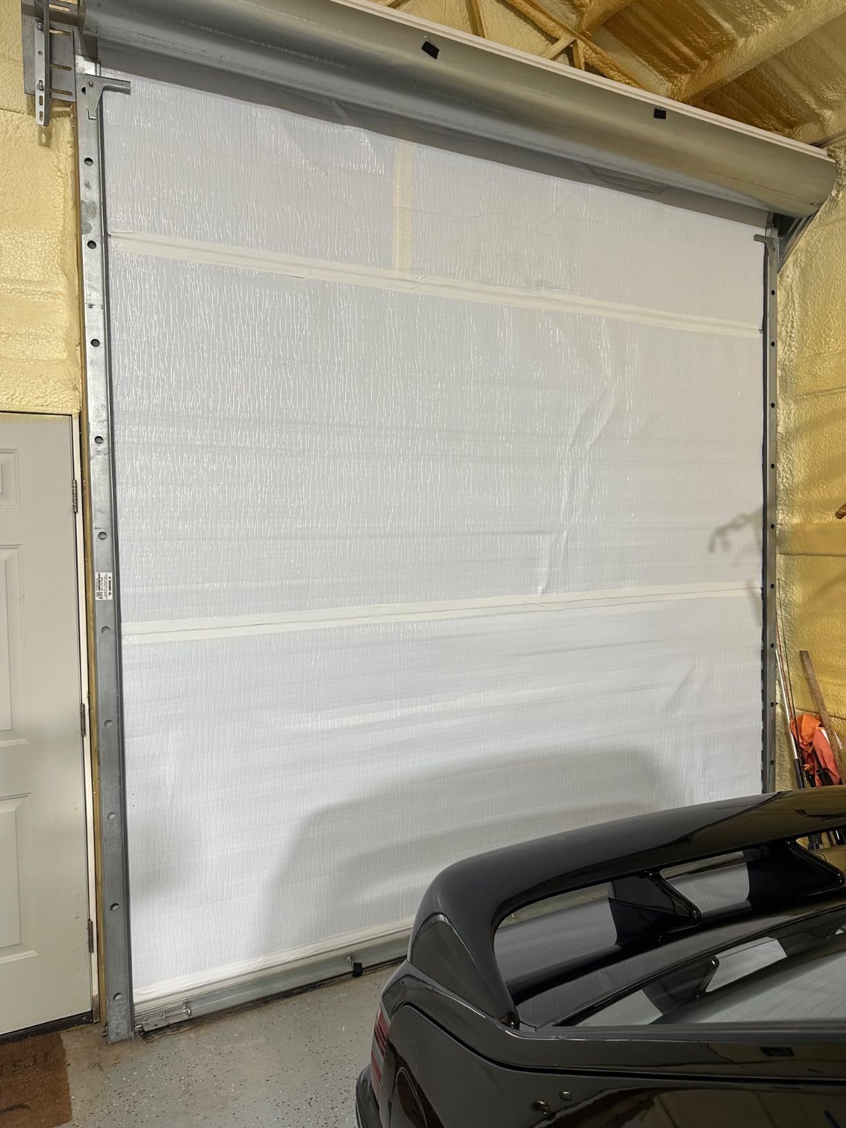 BlueTex Roll Up Garage Door Insulation Kit for Cooling Down Metal Buildings - Covers 150 Sq Ft of Large Single Door customer photo 2