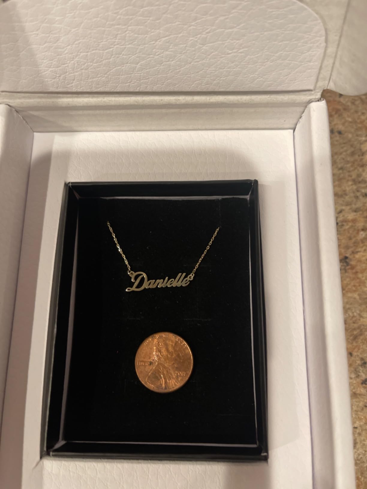 MIONZA 14K Solid Gold Custom Name Necklace For Women customer photo 1