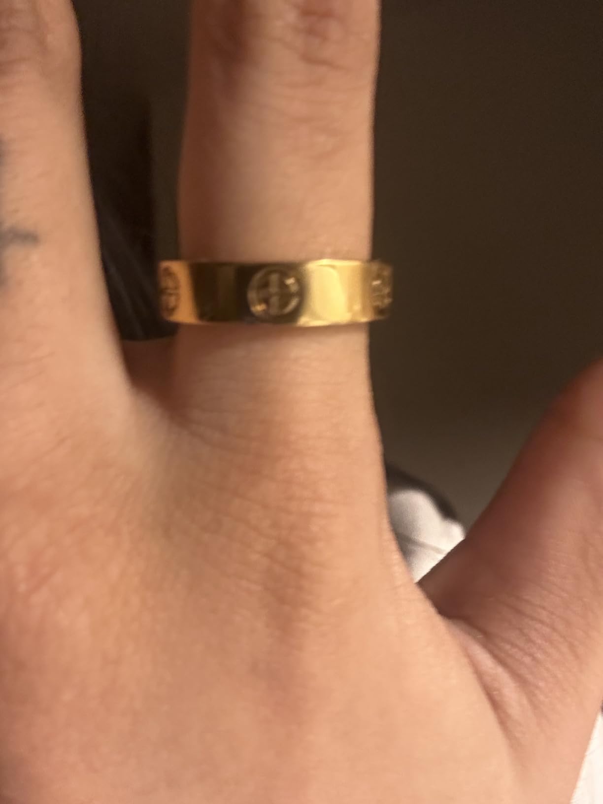 Love Friendship Ring 18K Gold-Plated Stainless Steel Promise Ring Wedding Band Jewelry Birthday Gifts for Women customer photo 1