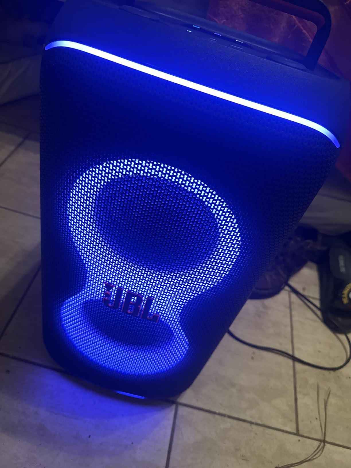 JBL PartyBox Club 120 - Portable Party Speaker with Foldable Handle, Powerful JBL Pro Sound, Futuristic lightshow, Up to 12 Hours of Play time, Splash Proof, Dual Mic & Guitar Inputs (Black) customer photo 2