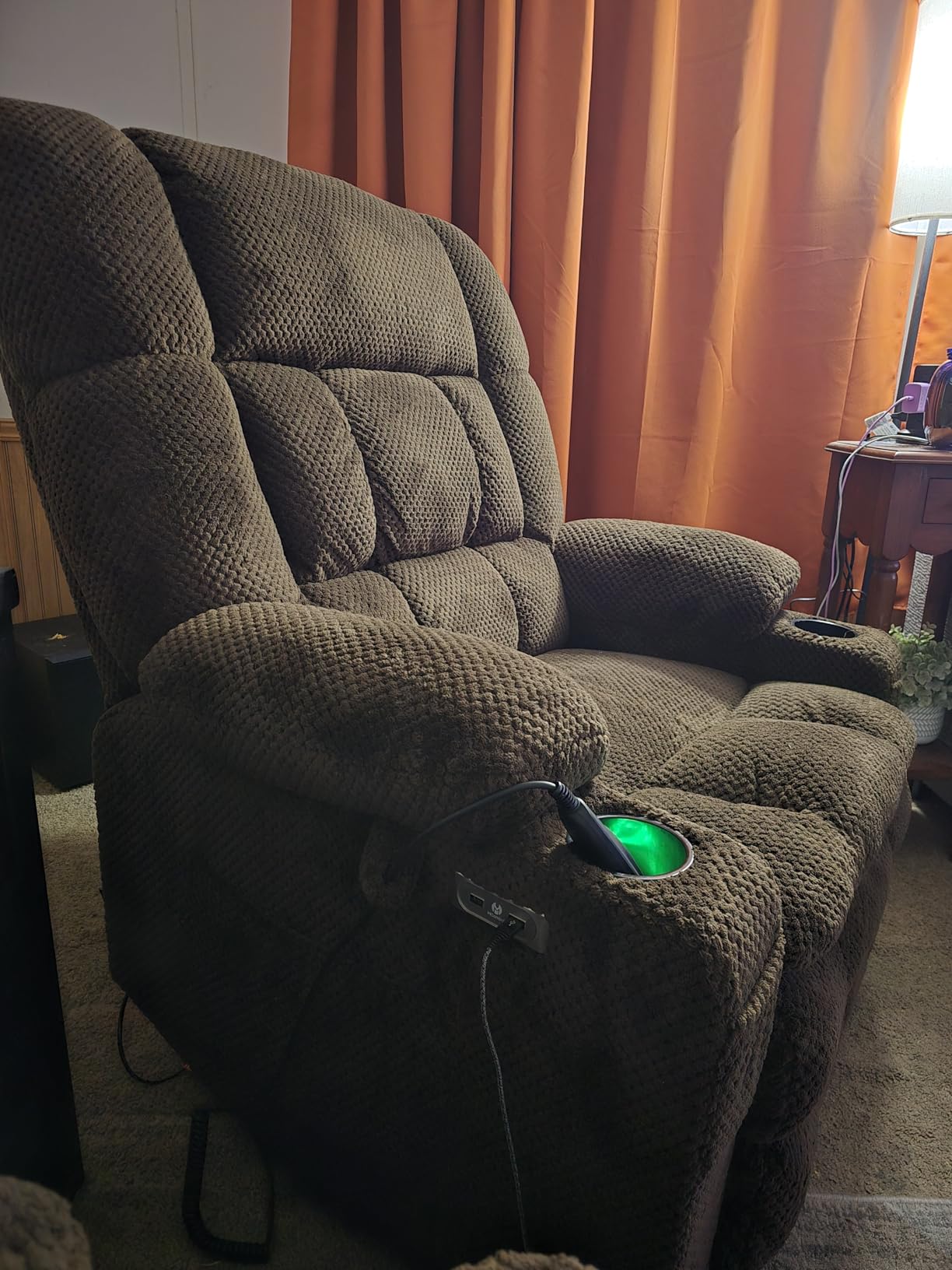 MCombo Oversized Dual Motor Power Lift Recliner Chair for Elderly R7891 | Heat and Massage, Zero Gravity Lift Chair, Infinite Position, Lay Flat, USB Ports, Big & Tall, Fabric (Large-Wide, Mocha) customer photo 2