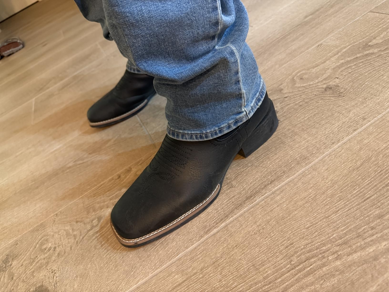 Western Cowboy Boots for Men - Mens Square Toe Chelsea Boots Ankle Cowboy Boots for Men Casual Retro Stylish Boots customer photo 1