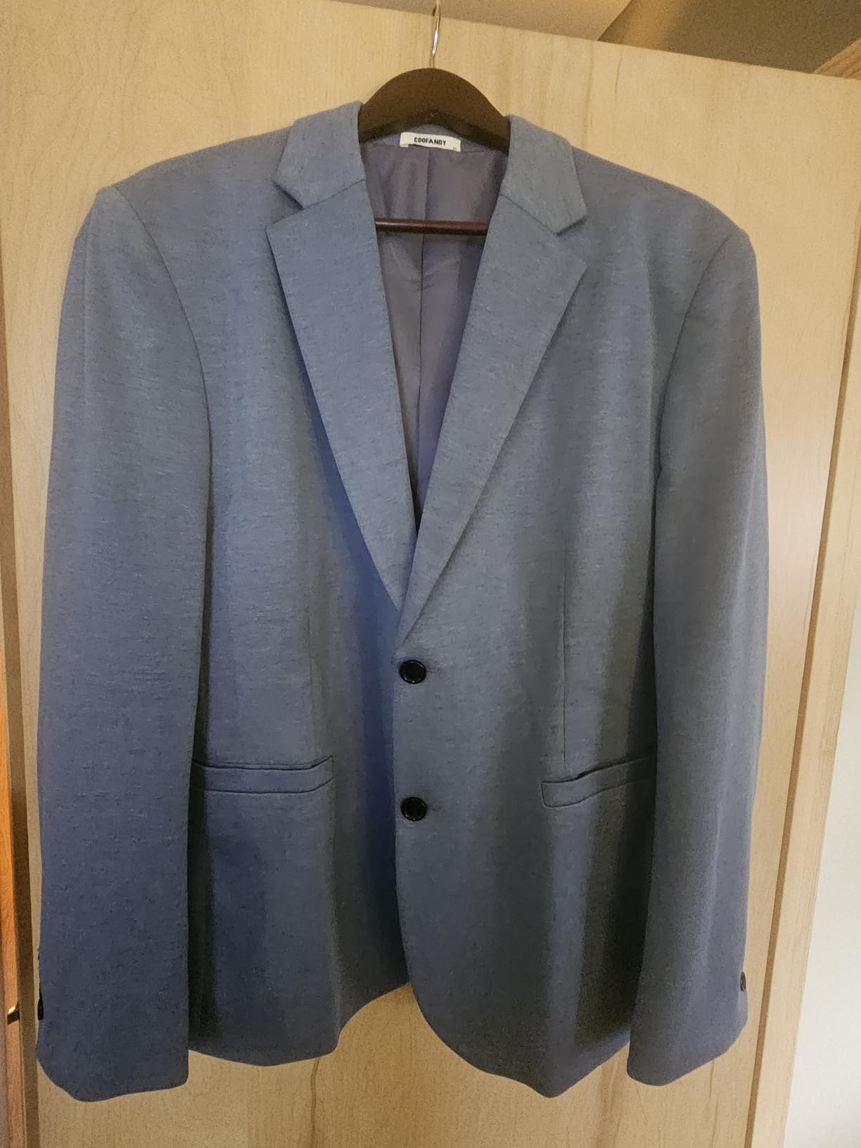 Mens Sport Coats Casual Knit Blazer Two Button Suit Jacket customer photo 2