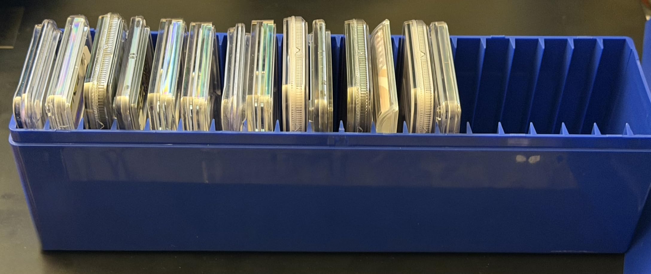 Plastic Coin Slab Storage Box for NGC Graded Coin Cases | 20-slot plastic organizer for PCGS, PMG and Premier coin holders; blue case only customer photo 1