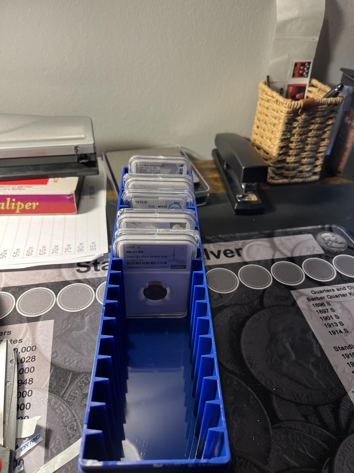 Plastic Coin Slab Storage Box for NGC Graded Coin Cases | 20-slot plastic organizer for PCGS, PMG and Premier coin holders; blue case only customer photo 2