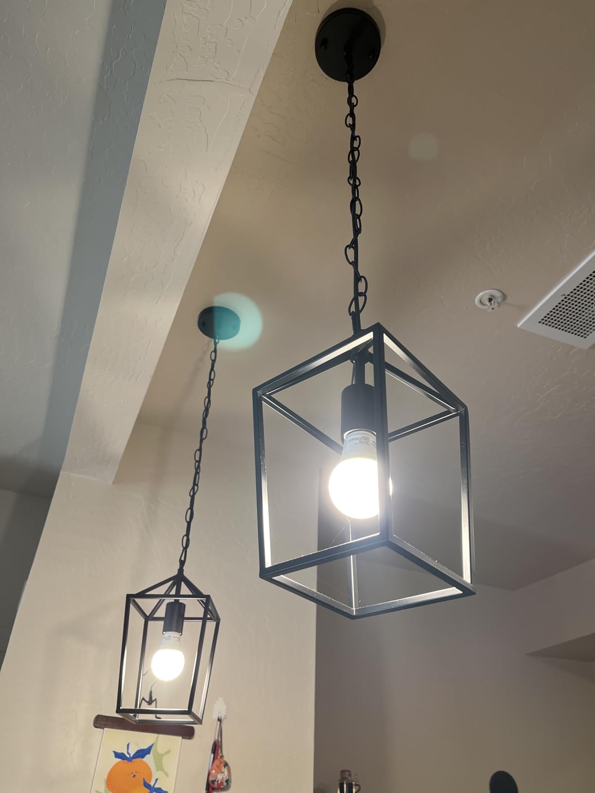 Sheetea 2 Pack Pendant Lights Kitchen Island, Modern Black Light Fixtures, Farmhouse Design, Ceiling Hanging Height Adjustable, Durable Metal, Quick & Easy Installation, Small Pendant Lighting customer photo 1