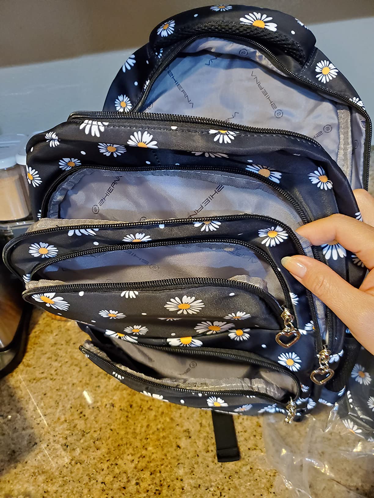 Glodwheat Daisy Printed Backpack For Girls- 3Pc Set With Lunch Box & Pencil Case, Lightweight Water-Resistant Bookbag For Elementary School customer photo 1
